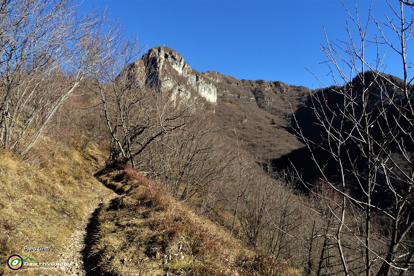 18 Salendo sul sent. 596 sui fianchi  occ. del Canal Camerata.JPG